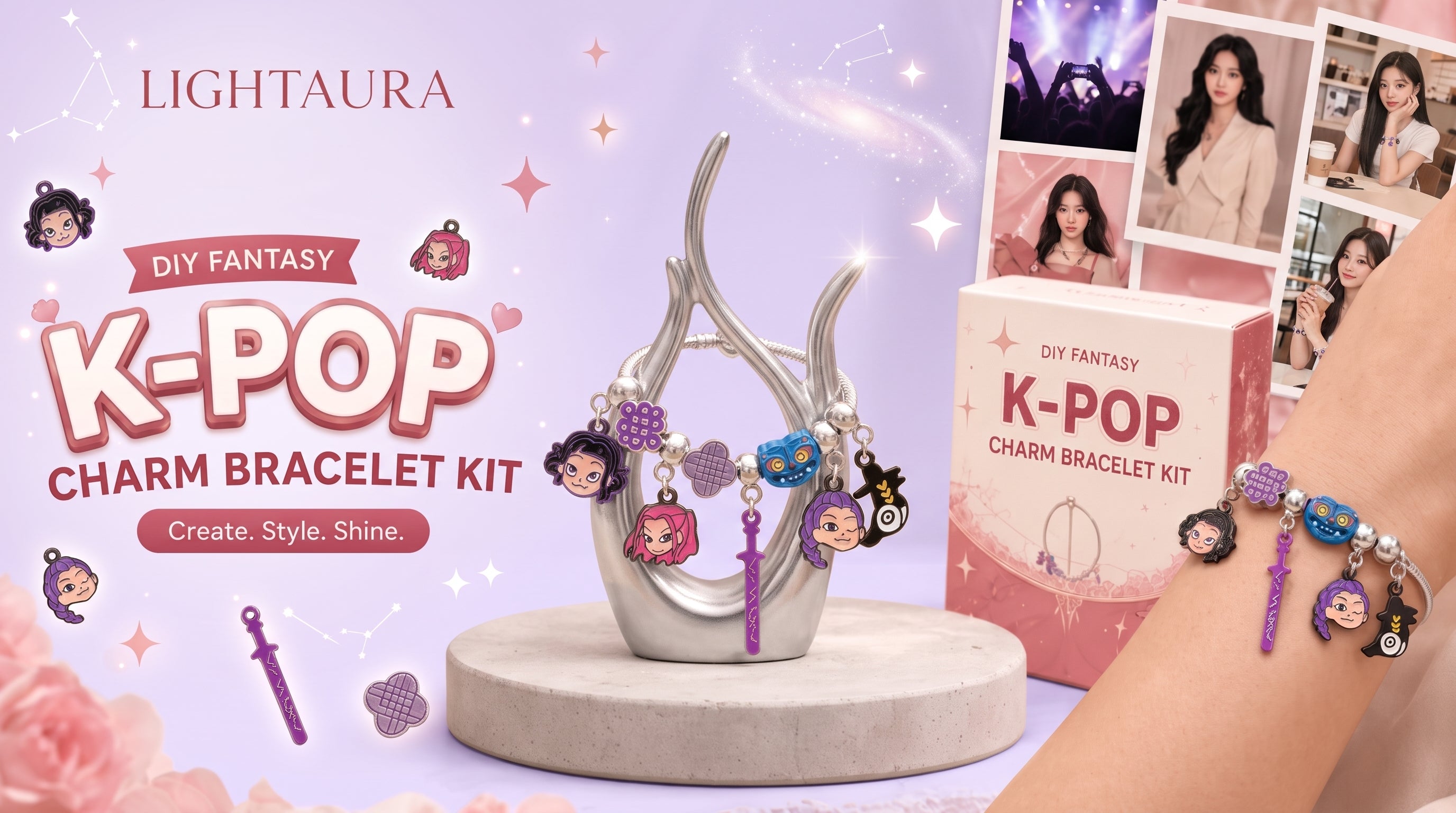 Create. Style. Shine. DIY Fantasy K-Pop Charm Bracelet Kit